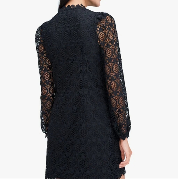 NWT kate spade Black Scallop Lace Mini Dress - Picture 3 of 13